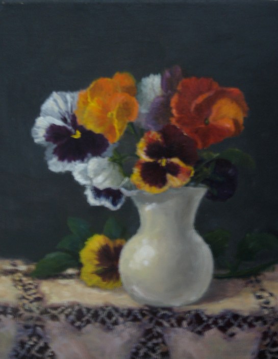 Pansies in a Vase 8'' x 10''